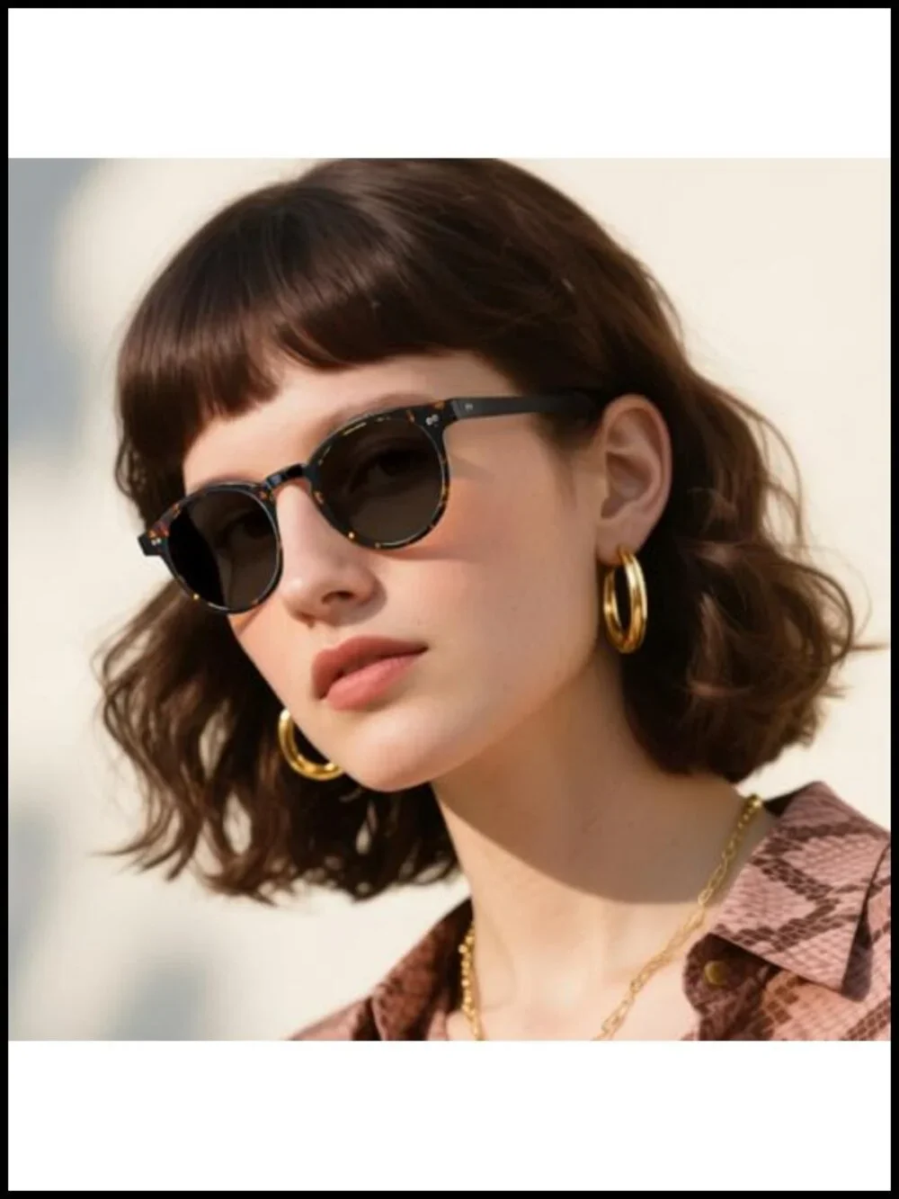 Small Face Round Acetate Sunglasses Polarized UV400 Protection